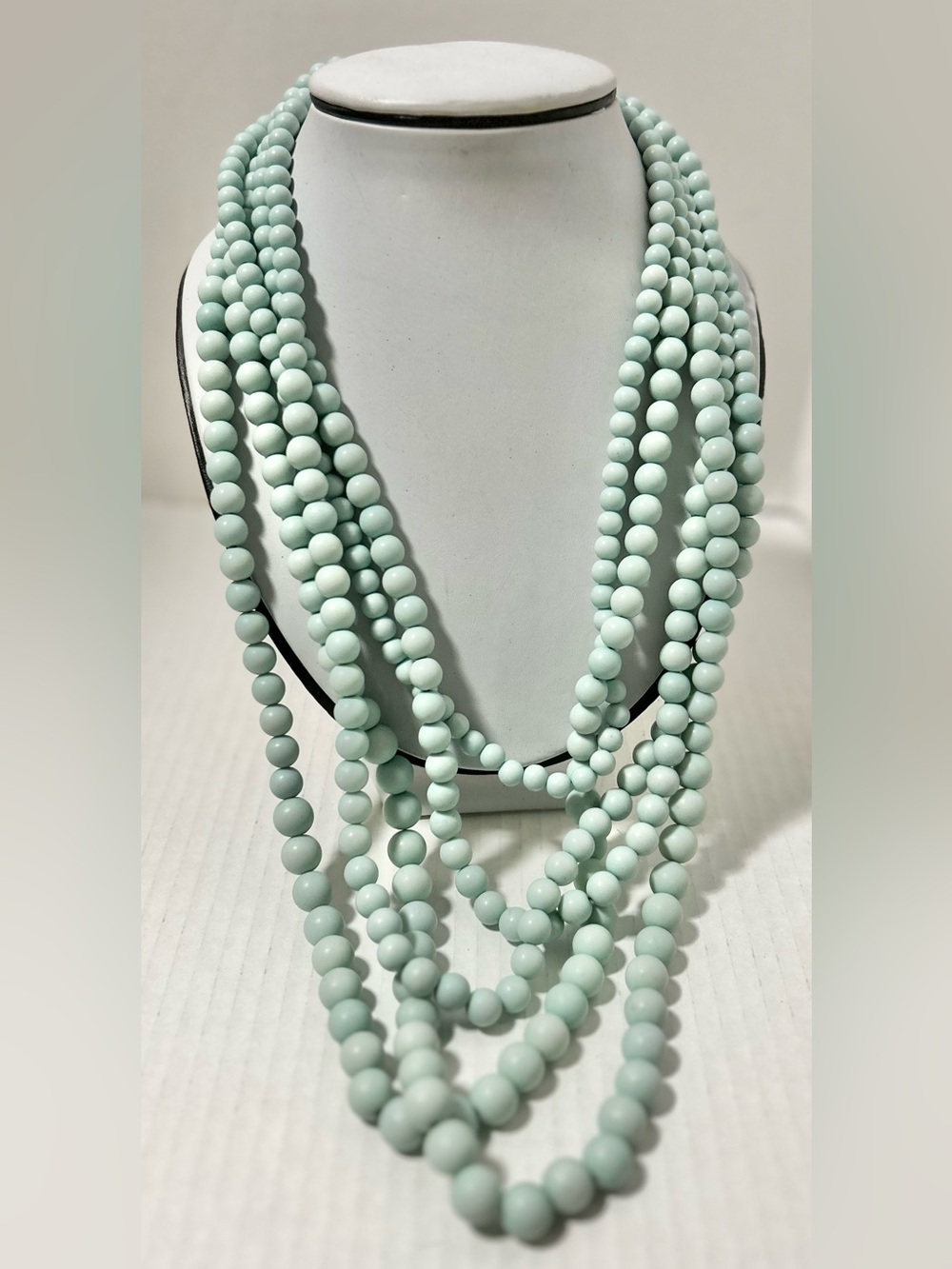 Multi-strand Layered Cascading Mint Beads Bold Statement Necklace